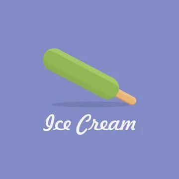 Vector illustration ice cream flat design icon Stock Illustration