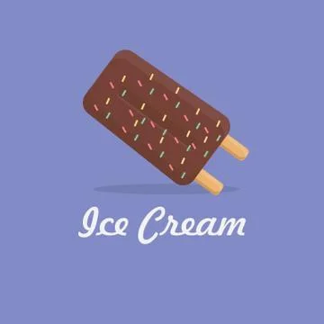 Vector illustration ice cream flat design icon Stock Illustration
