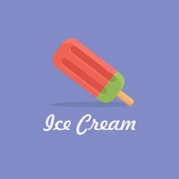 Vector illustration ice cream flat design icon Stock Illustration