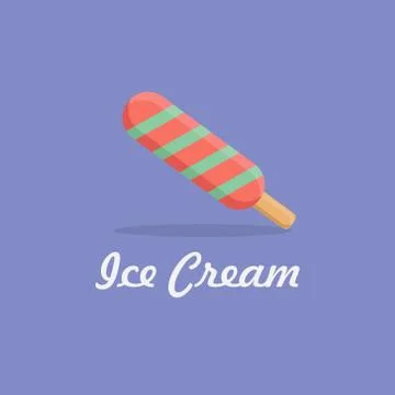 Vector illustration ice cream flat design icon Stock Illustration