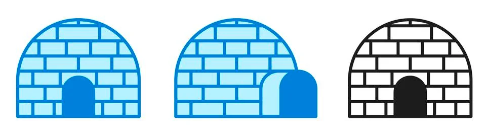 Vector illustration. Ice house igloo. Icon set. Vector simple design. Igloo sign Stock Illustration