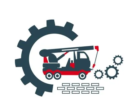 Vector illustration of the icon and logo of a crane Stock Illustration