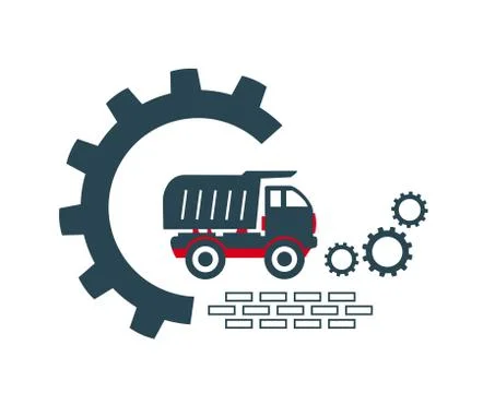 Vector illustration of the icon and logo of a truck Stock Illustration