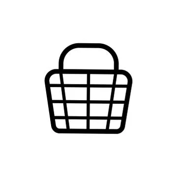 Vector illustration icon basket in black line isolated Stock Illustration