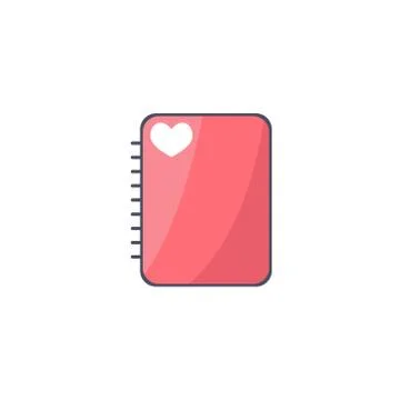 Vector illustration icon book and heart flat design Stock Illustration