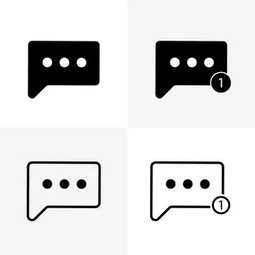 Vector illustration icon chat in flat black and line Stock Illustration