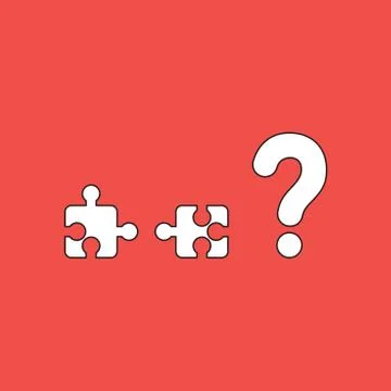 Vector illustration icon concept of two incompatible puzzle pieces and questi Stock Illustration