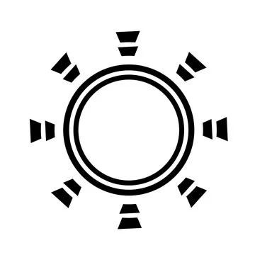 Vector illustration, icon depicting an empty circle with rays Stock Illustration