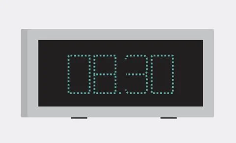 Vector illustration. Icon of digital alarm clock Illustrazione stock