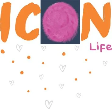 Vector illustration of Icon with dot and hearts Stock Illustration