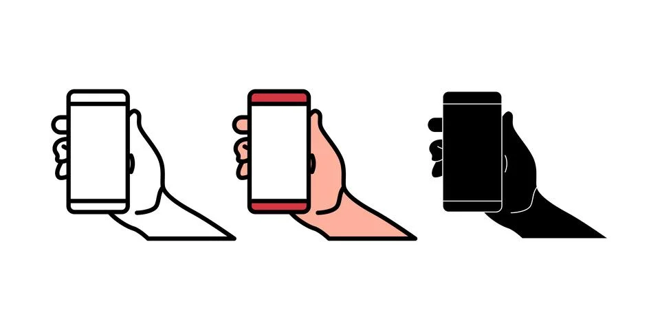 Vector illustration of icon of hand holding smart phone Stock Illustration