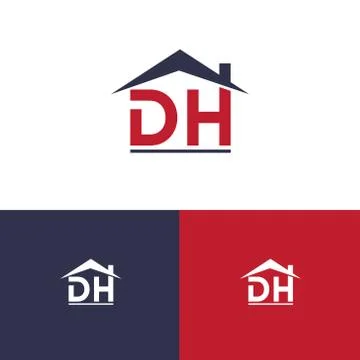 Vector illustration icon letter d h and roof Stock Illustration
