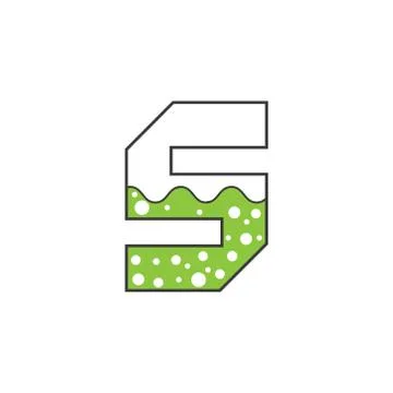 Vector illustration icon letter s science green color Stock Illustration