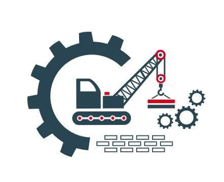 Vector illustration of the icon, logo of a crane Stock Illustration