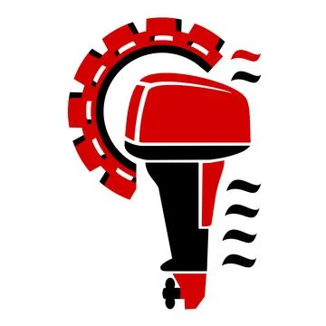 Vector illustration, icon, logo of an outboard boat motor	 Stock Illustration