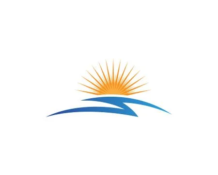 Vector illustration Icon Logo Template Sun over horizon Ilustração Stock