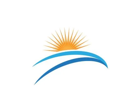Vector illustration Icon Logo Template Sun over horizon Stock Illustration