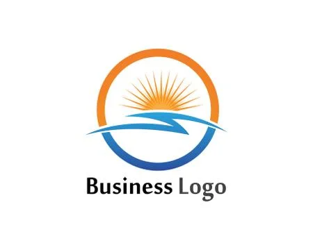 Vector illustration Icon Logo Template Sun over horizon Ilustração Stock