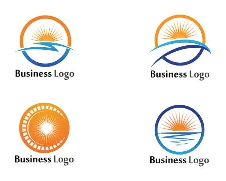 Vector illustration Icon Logo Template Sun over horizon Ilustração Stock