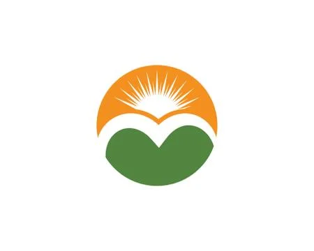 Vector illustration Icon Logo Template Sun over horizon Ilustração Stock