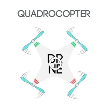 Vector illustration. Icon quadrocopters. Drone UAV  for aerial photography. Stock Illustration