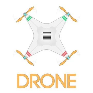 Vector illustration. Icon quadrocopters. Drone UAV. UAV for aerial photograph Stock Illustration