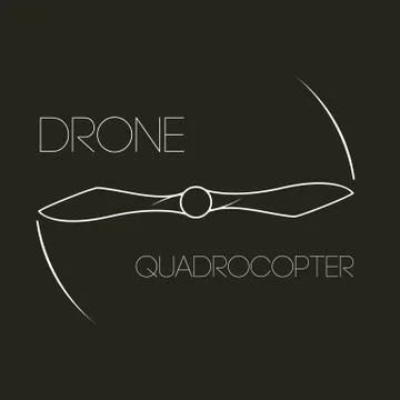 Vector illustration. Icon rotating propeller. Symbol quadrocopter drone aircr Stock Illustration