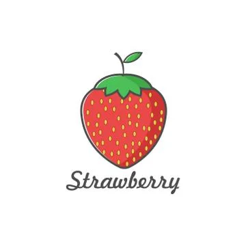 Vector illustration icon strawberry flat design color full Stock Illustration
