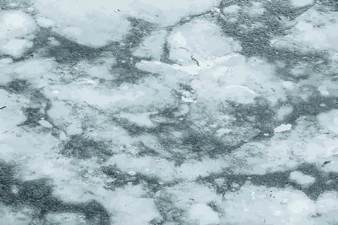 Vector illustration of an icy river surface. Texture of ice and water fragmen Stockillustratie