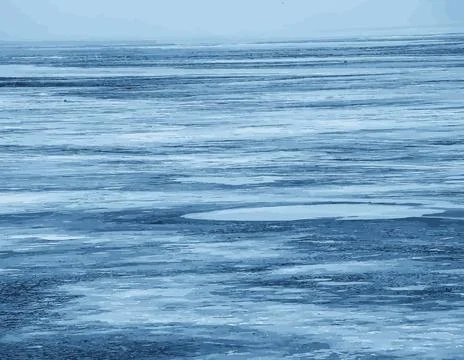 Vector illustration of an icy river surface. Texture of ice and water fragmen Stockillustratie