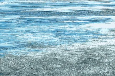 Vector illustration of an icy river surface. Texture of ice and water fragmen Stockillustratie