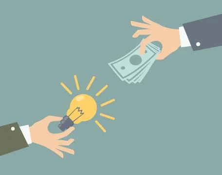 Vector illustration of idea trading concept. - Illustration Stock Illustration