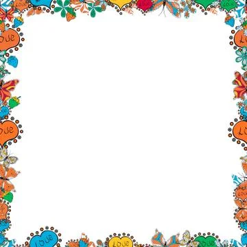 Vector illustration. Illustration in blue, white and orange colors. Decoration p Stock Illustration
