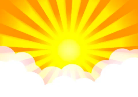 Vector illustration illustration of sky clouds sun Stock Illustration