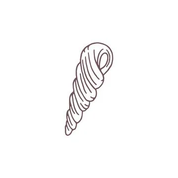 Vector illustration with the image of a contour sketch of a seashell on an is Illustrazione stock