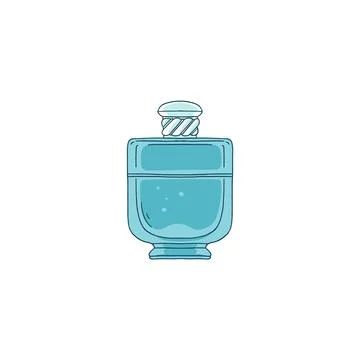 Vector illustration with the image of Jar with a lid with perfume or toilet w Ilustração Stock