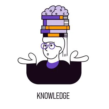 Vector illustration. Importance of knowledge development. Employee studying new 스톡 일러스트