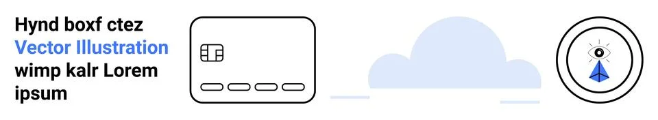 Vector illustration including text blocks, UI design elements, abstract cloud Stock Illustration