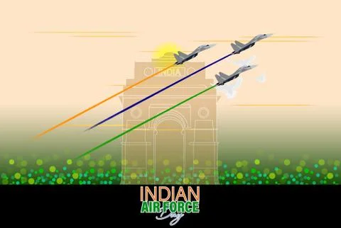 Vector Illustration of Indian Air Force Day observed on October 8. Illustrazione stock