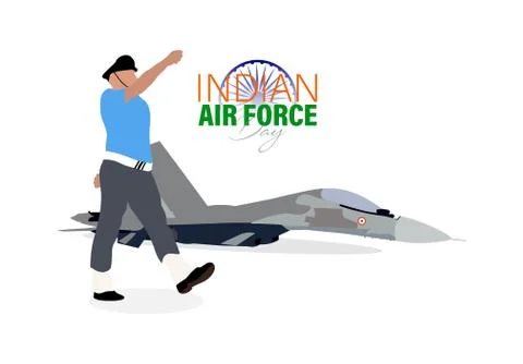 Vector Illustration of Indian Air Force Day observed on October 8. Ilustração Stock