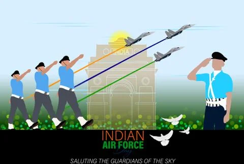 Vector Illustration of Indian Air Force Day observed on October 8. Illustrazione stock