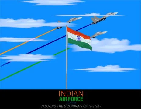 Vector Illustration of Indian Air Force Day observed on October 8. Stock Illustration