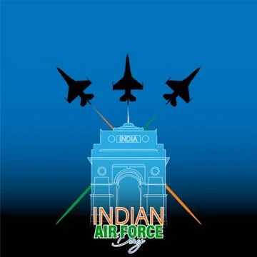Vector Illustration of Indian Air Force Day observed on October 8. Stock Illustration