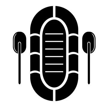Vector illustration, inflatable boat icon. Stock Illustration