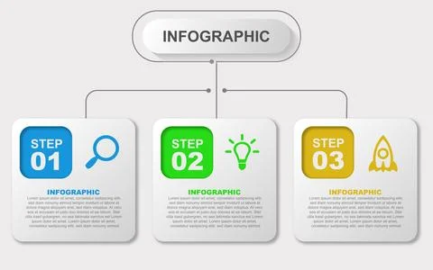 Vector illustration of the infographic element 3 steps. Stock Illustration
