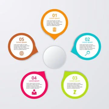 Vector illustration infographic five options. Stock Illustration