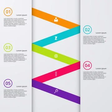 Vector illustration infographic five options. Stock Illustration