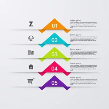 Vector illustration infographic five options. Illustrazione stock