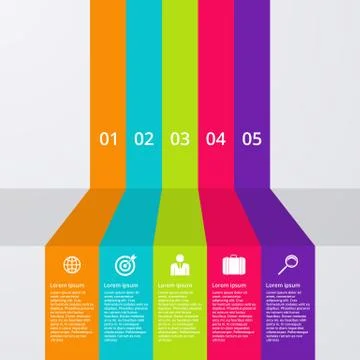 Vector illustration infographic five options. Stock Illustration