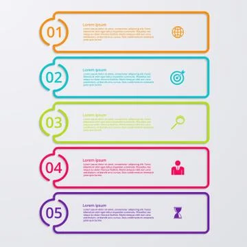 Vector illustration infographic five options. Stock Illustration